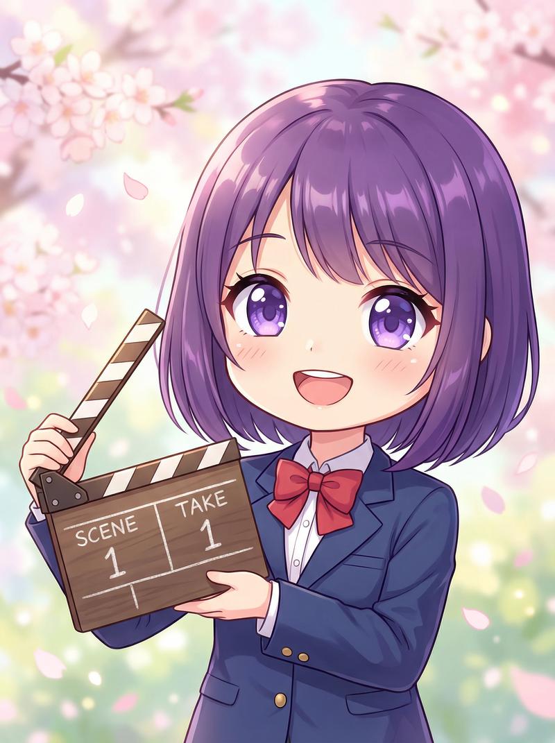 国产美少女写真-紫发少女动漫角色