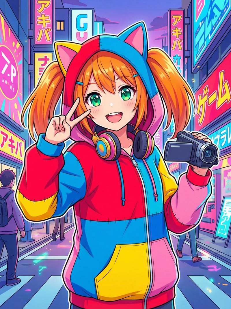 国产动漫社区-元气橙发少女Cosplay